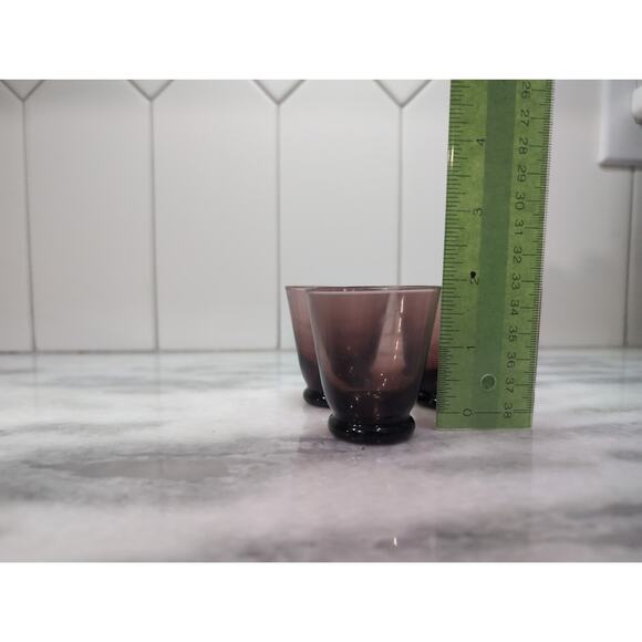 Toscany Shot Glasses Set of 3,‎ Handcrafted Neapolitan Purple Vintage Amethyst - Picture 8 of 9